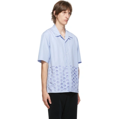 Shop Maison Margiela Blue Cotton Poplin Shirt In 471 Ltblue