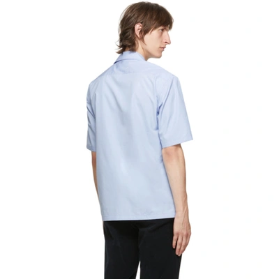 Shop Maison Margiela Blue Cotton Poplin Shirt In 471 Ltblue
