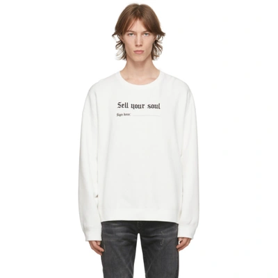 Shop R13 White 'sell Your Soul' Sweatshirt