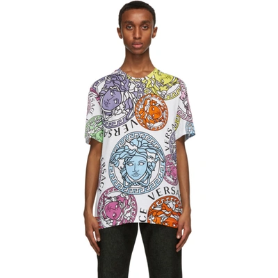Shop Versace White Medusa Amplified T-shirt In 5w000 Whtmu