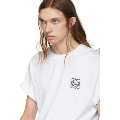 Shop Loewe White Anagram T-shirt In 2100 White