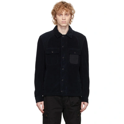 Shop Belstaff Navy Corduroy Rake Jacket In 80092 Dkink