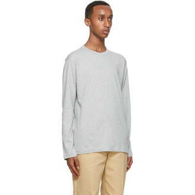 Shop Comme Des Garçons Shirt Grey Back Logo Long Sleeve T-shirt In 2 Grey