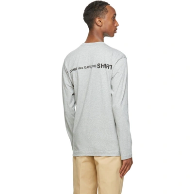 Shop Comme Des Garçons Shirt Grey Back Logo Long Sleeve T-shirt In 2 Grey