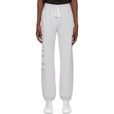 Shop Amiri Grey Large Logo Lounge Pants In Heath. Grey