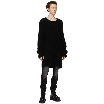 Shop R13 Black Wool Teddy Bear Sweater