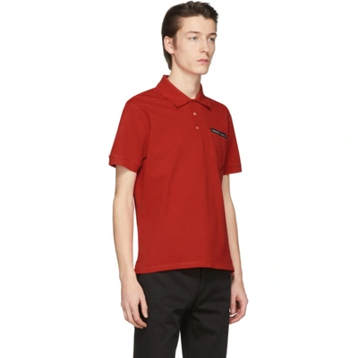 Shop Givenchy Red Tape Logo Polo In 600 Red