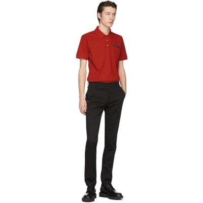 Shop Givenchy Red Tape Logo Polo In 600 Red