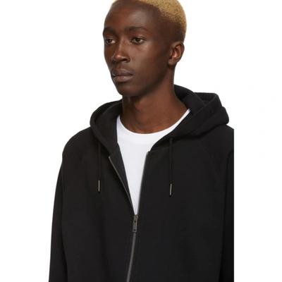 Shop Givenchy Black Zipped Signature Hoodie In 009 Blk/red