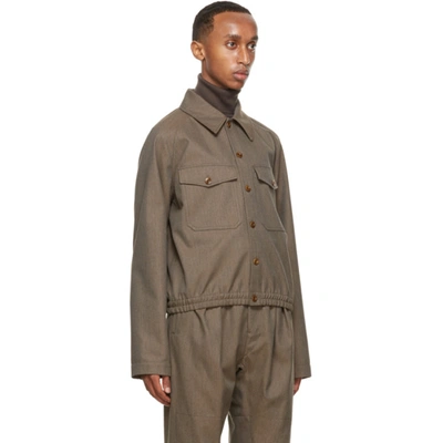 Shop Lemaire Brown Military Jacket In 433 Ocre Br