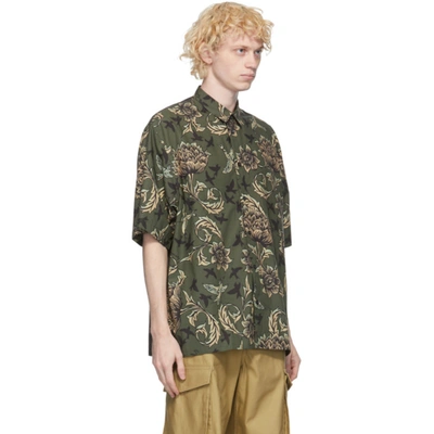 Shop Givenchy Khaki Floral & Astral Oversized Short Sleeve Shirt In 308-khaki/b