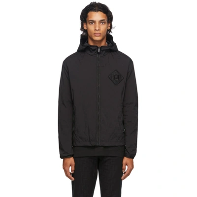 Shop Fendi Black 'forever ' Packable Water Reactive Jacket In F0gme Black