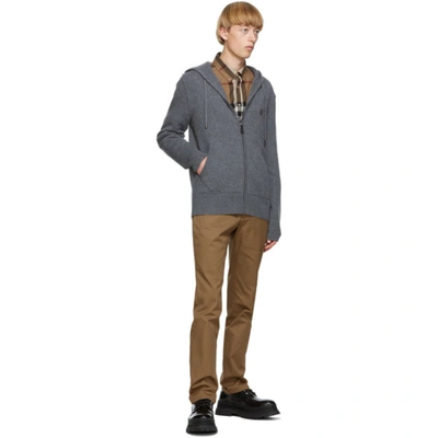 Shop Burberry Grey Cashmere Lindley Hoodie In M Gry Melan