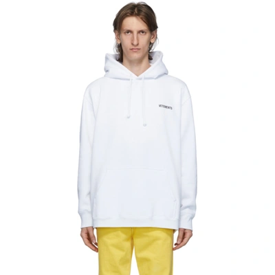 Shop Vetements White Logo Hoodie