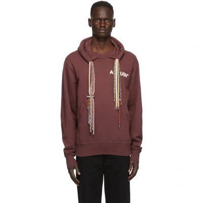 Shop Ambush Burgundy Multi Cord Hoodie In Wine