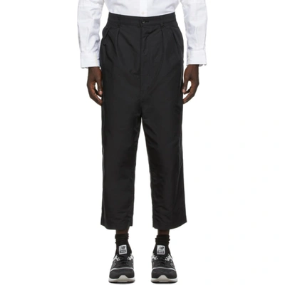 Shop Comme Des Garçons Homme Deux Black Oxford Wide-leg Trousers In 1 Black