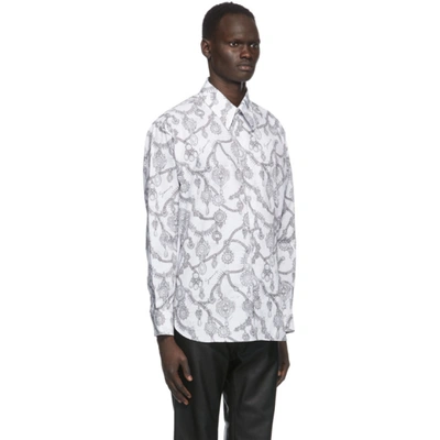 Shop Givenchy White & Grey Printed Shirt In 100-white