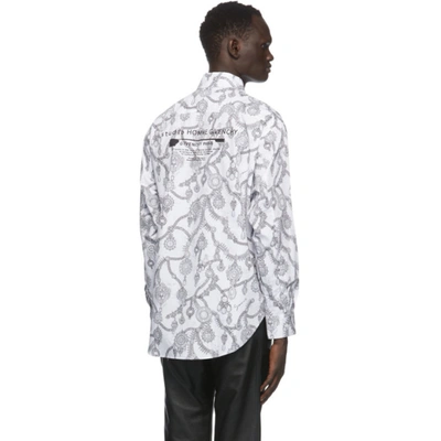 Shop Givenchy White & Grey Printed Shirt In 100-white