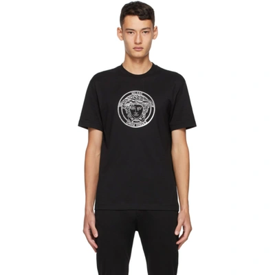 Shop Versace Black Medusa Taylor T-shirt In A1008 Black