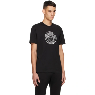 Shop Versace Black Medusa Taylor T-shirt In A1008 Black