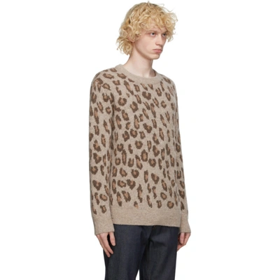 Shop A.p.c. Brown Leopard Esther Sweater In Cac Mrn Gla