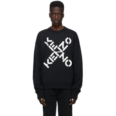 Shop Kenzo Black Sport Logo Sweatshirt In 99 - Black
