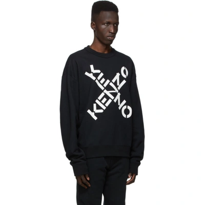 Shop Kenzo Black Sport Logo Sweatshirt In 99 - Black