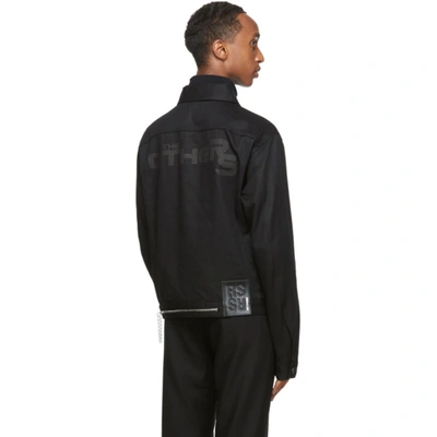 Shop Raf Simons Black Short Denim Jacket In 00099 Black