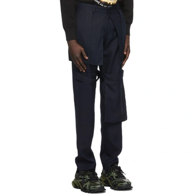 Shop Who Decides War By Mrdr Brvdo Navy Retroversion Trousers In Indigo