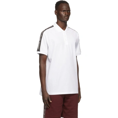 Shop Burberry White Stonely Polo In White A1464