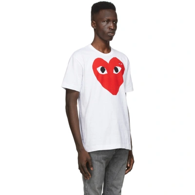 Shop Comme Des Garçons Play White Big Heart T-shirt In 1 White