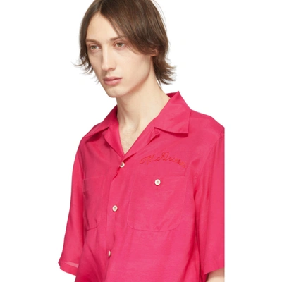 Shop Alexander Mcqueen Pink Logo Bowling Shirt In 5510 Fuscia