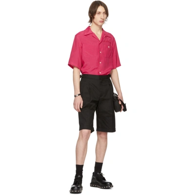 Shop Alexander Mcqueen Pink Logo Bowling Shirt In 5510 Fuscia