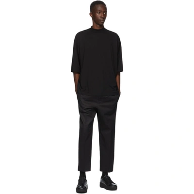 Shop Jil Sander Black Mock Neck T-shirt In 001 Black