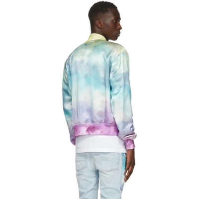 Shop Amiri Multicolor Silk Watercolor Bomber Jacket