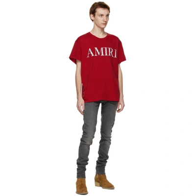 Shop Amiri Red Bandana Logo T-shirt