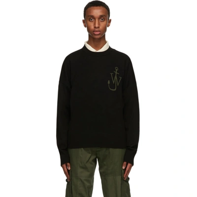 Shop Jw Anderson Black Wool Anchor Jumper In Black 999