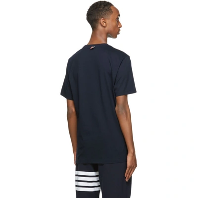 Shop Thom Browne Navy Relaxed Fit T-shirt In 415 Navy