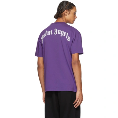Shop Palm Angels Purple Bear T-shirt