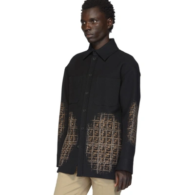 Shop Fendi Black Wool Ff Dégradé Blur Jacket In F0qa1 Black