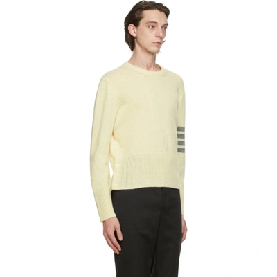 Shop Thom Browne White Wool Jersey Knit 4-bar Sweater In 100 White