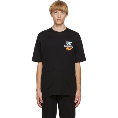 Shop Burberry Black Monogram Ganther T-shirt