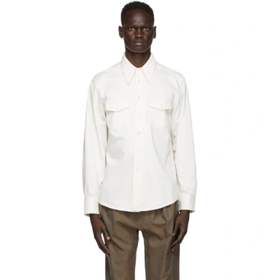 Shop Lemaire White Western Shirt In 000 White
