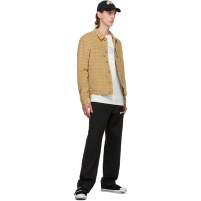 Shop Palm Angels Tan Checkered Corduroy Jacket In Camel