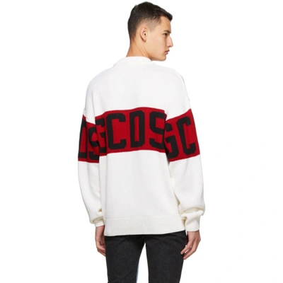 Shop Gcds White And Red Logo Sweater