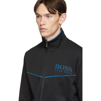 Shop Hugo Boss Boss Black Tracksuit Zip-up Sweater In 001 Black