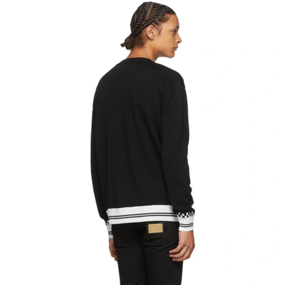 Shop Versace Black And White Vintage Medusa Sweater In A2024 Black