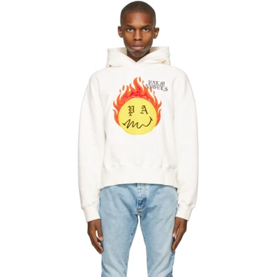 Shop Palm Angels White Smiley Edition Tye-die Hoodie In White Yello