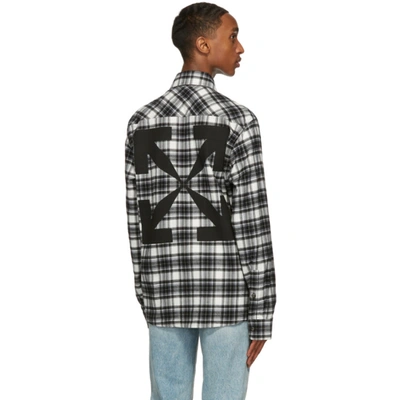 Shop Off-white Black & White Flannel Check Arrows Shirt In Black No Co