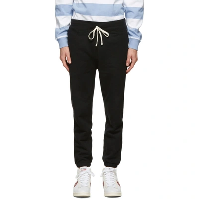 Shop Polo Ralph Lauren Black 'the Cabin Fleece' Lounge Pants In Polo Black